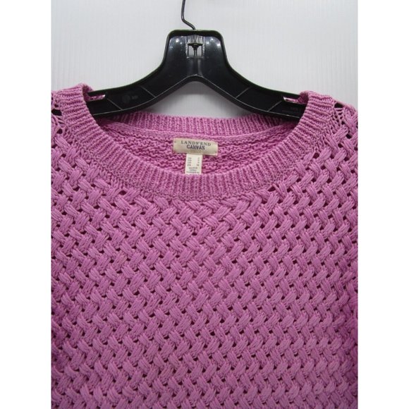 Lands End Sweater Small Pullover Woven knit Breathable Preppy - Picture 2 of 10